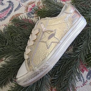 Vintage Havana Women's Shine Sneakers in Gold Foil